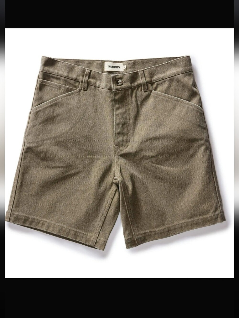 Taylor Stitch Workwear Utility Neutral Green Outdoors Canvas Camp Shorts Size 31